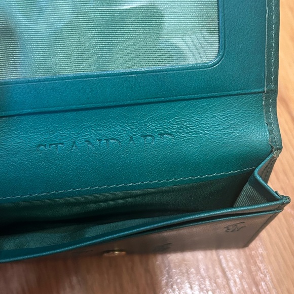 Polo by Ralph Lauren Green Leather Embossed Polo Player Card Holder - Picture 4 of 5